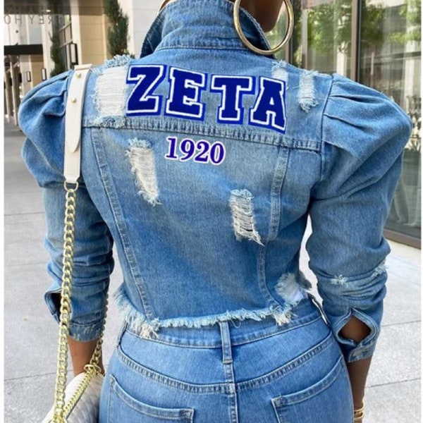 Sorority Jacket - Chi Eta Phi Denim Jacket Alphabet main image 1