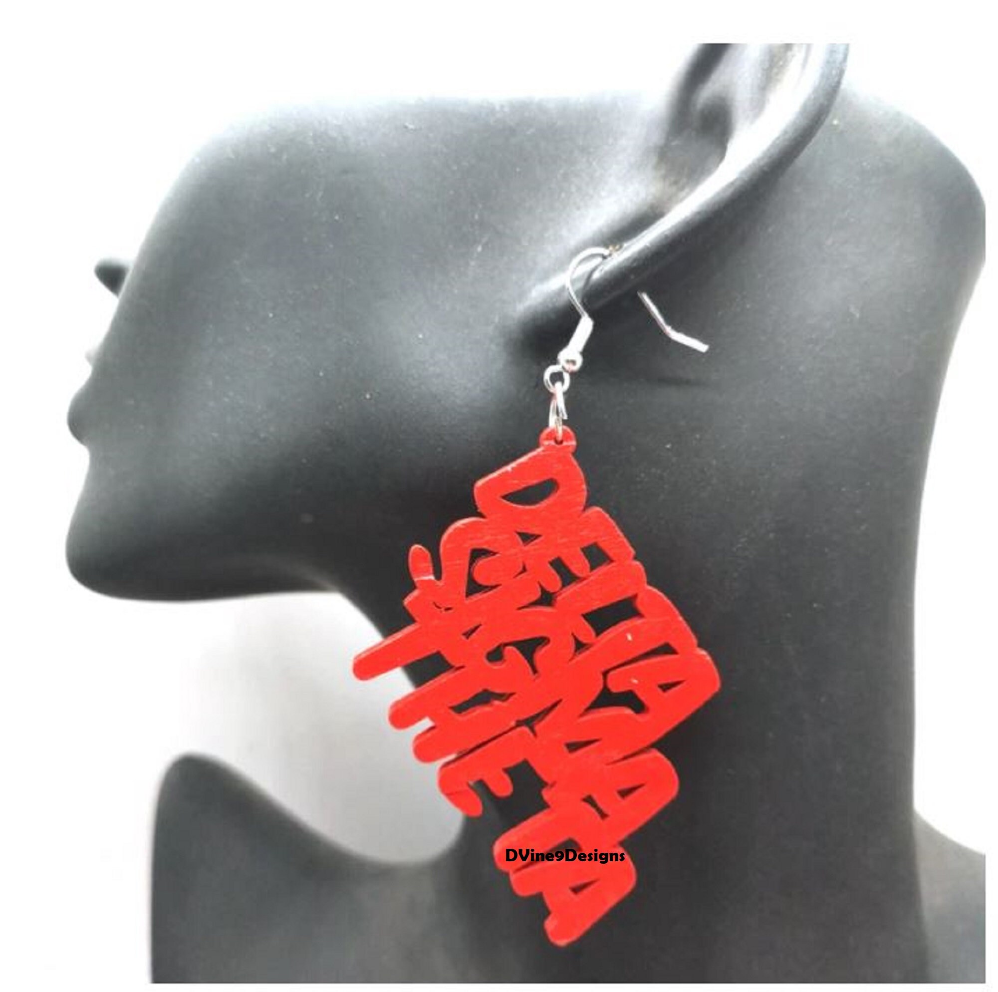 Delta sigma theta outlet wooden earrings