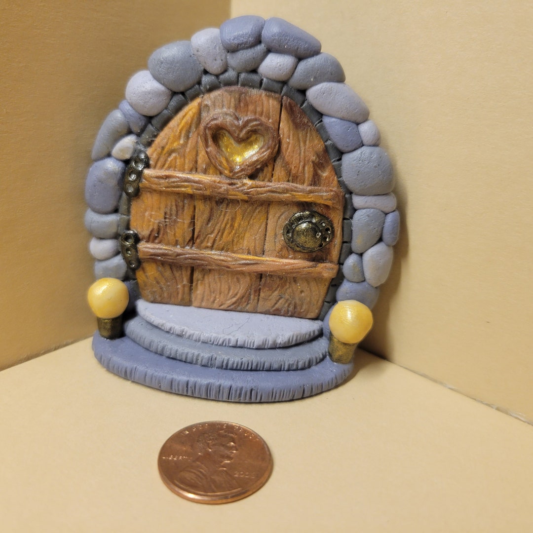 Polymer Clay Fairy Door Miniature Decoration - Modern Rustic Fusion - Etsy