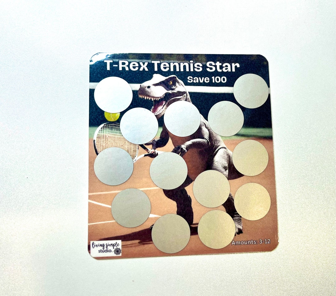 Scratch off Savings Challenge Trex Tennis Star Etsy
