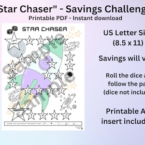 Star Chaser Savings challenge | Printable dice game