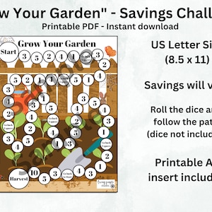 Grow Your Garden Savings challenge | Printable dice game