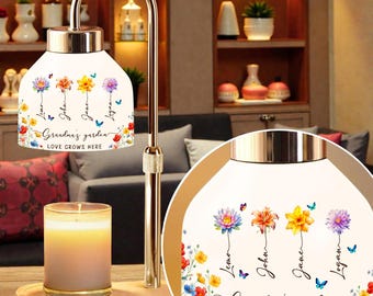 Personalized Grandma/Mom's Garden Candle Warmer Lamp, Family Candle Warmer Lamp for Mother’s Day, Christmas Gift, Birthday Gift For Mom