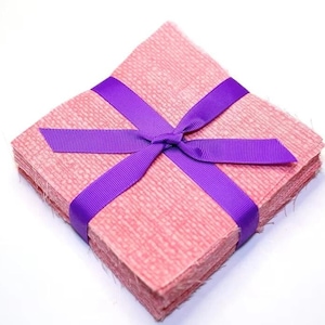 100 Piece Crosshatch Pink Pre-Cut Charm Pack – 5&quot; Cotton Fabric Squares for Quilting, 100% Cotton