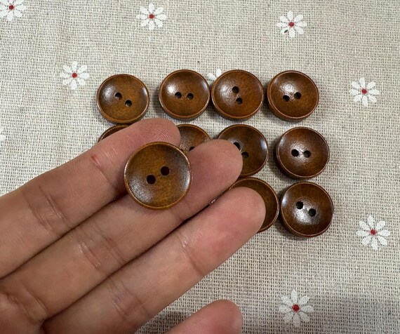 12個 18 mm ブラウン木製ボタン 木製ボタン *W1118 - Etsy 日本