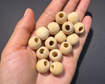 50 Stück 15 mm/14 mm Holz Perlen für Ohrringe, Anhänger, Armbänder, Halsketten (W975)
