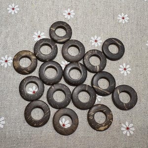 30pcs 20mm coconut shell  donut coconut ring coconut circle (W1096)