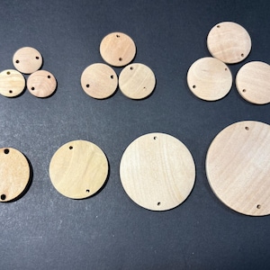 15mm/20mm/25mm/30mm/40mm/50mm natural Wood Circle wooden discs wood coin wood rounds -two hole (W699HJ)