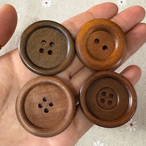 35mm(1 2/5&quot;) brown wood button large wooden button **NW533
