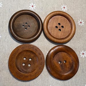 50mm(2&quot;) brown wood button large wooden button *NW028