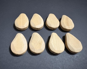 10pcs 31x22mm faceted wooden teardrop  bead  wooden pendant wooden necklace craft for DIY *W077
