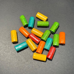 50pcs 19x10mm mixed color wooden tube beads wooden column  craft for DIY *W458