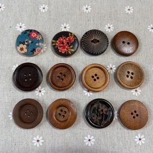 12pcs 30mm(1 1/5&quot;) wood button large wooden button **W170HJ
