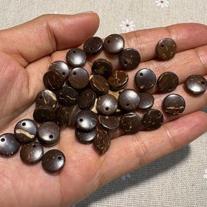 100pcs 10mm tiny mini  coconut shell discs coconut circle ( NW720)