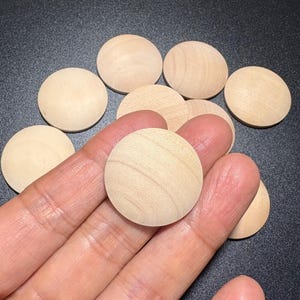 20pcs 25mm mini Wood Circle /disk-- one side Flat one side convex No hole No Varnish*W584