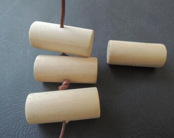 12 Stück 36 x 16 mm Holzperlen Röhrenperlen Holzperlen Handarbeit für DIY *NW186