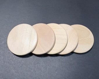 12pcs 40mm(1 3/5")  flat natural Wood Circle wooden discs wood coin wood rounds -No hole No Varnish*W939