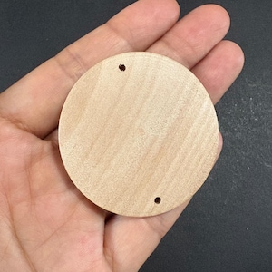 10pcs 50mm natural Wood Circle wooden discs wood coin wood rounds -two hole (NW547)