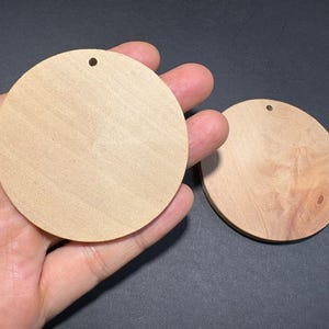 6pcs 60mm(2 2/5&quot;)  flat natural Wood Circle wooden discs wood coin wood rounds -No Varnish*NW401