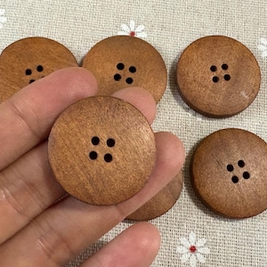 12pcs 30mm(1 1/5&quot;) 4 hole brown wood button large wooden button **W945