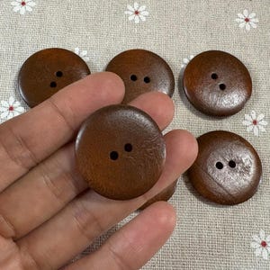 12pcs 30mm(1 1/5&quot;) 2 hole brown wood button large wooden button **NW578