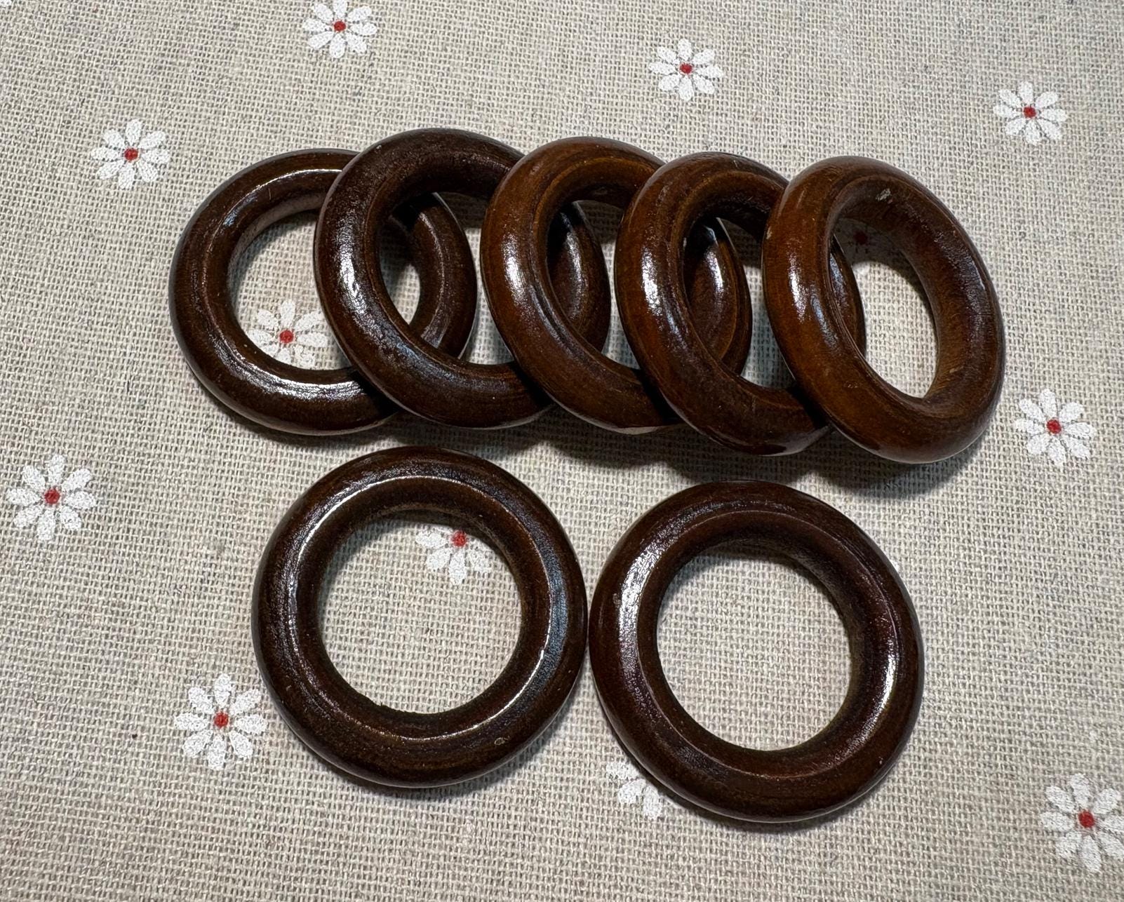 12個入り 40 mm ブラウン ナチュラルウッドリング 木製サークル 
