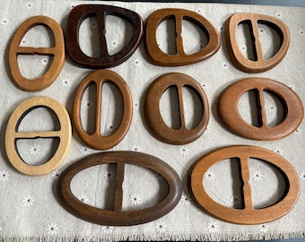 oval wooden buckle triangle wooden buckle -10 different sizes**BC003