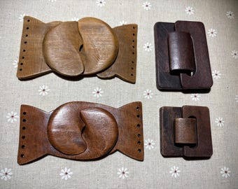 wooden hook buckle for beaded belt- wood buckle-4different size *W547