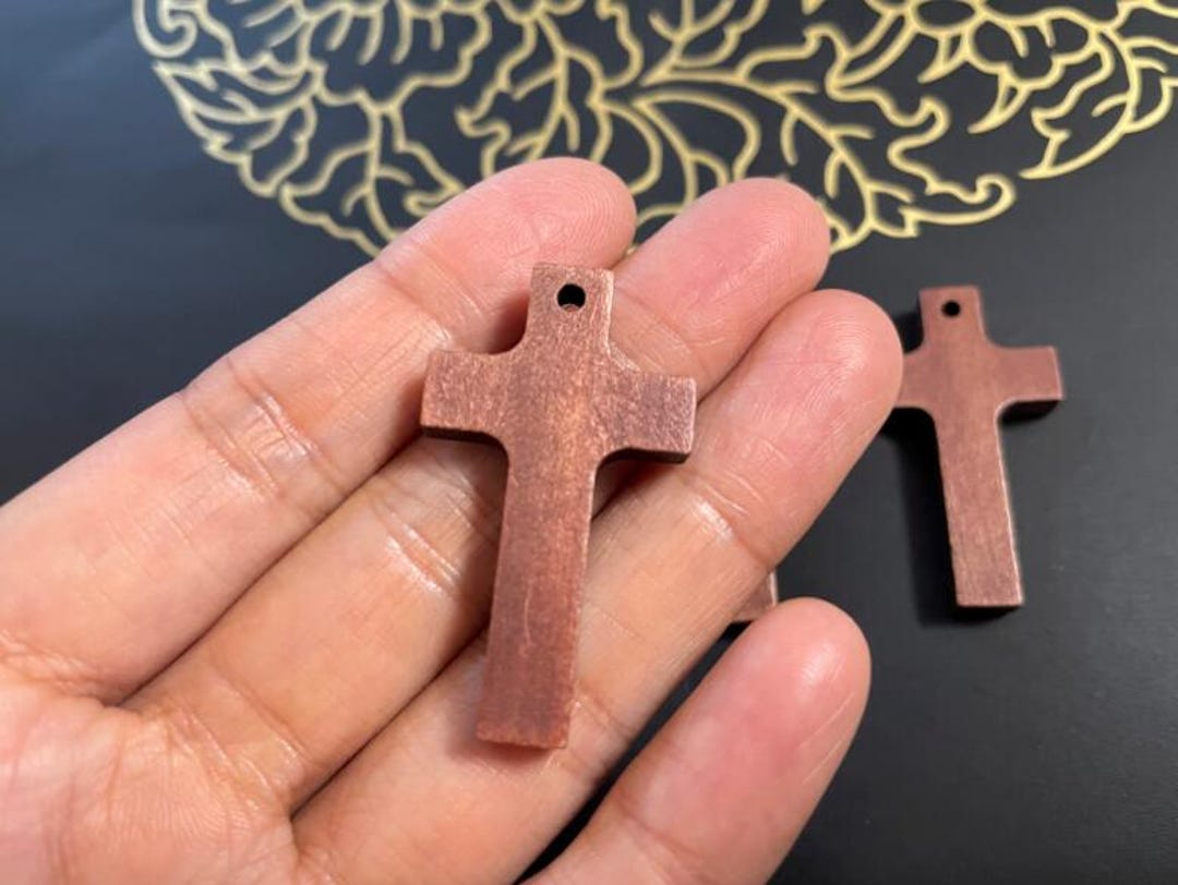 20pcs 39x22mm Brown Wood Cross Wooden Cross Pendant Wood Craft *NW739 ...