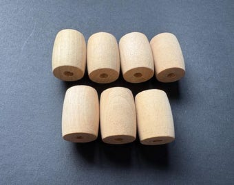 12 Stück 24 x 17 mm Holzperlen Röhrenperlen Holzperlen Basteln für DIY *W281