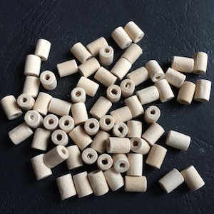 300Pcs 5X7mm  tiny mini wood tube  Bead wooden tube   (W1062)