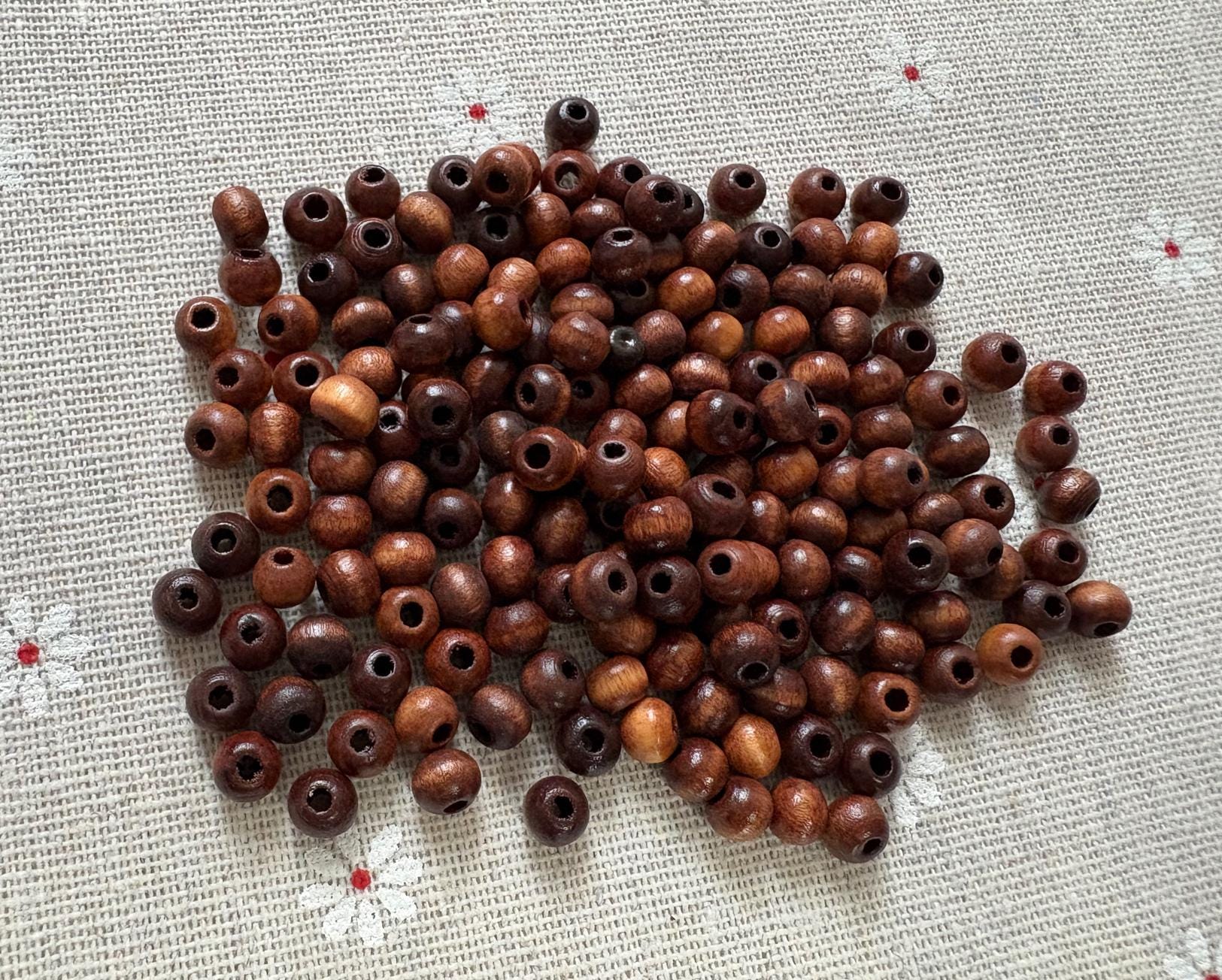 200 Holzperlen Dunkelbraun – 6 Mm, Runde Perlen Für Schmuck & DIY Basteln