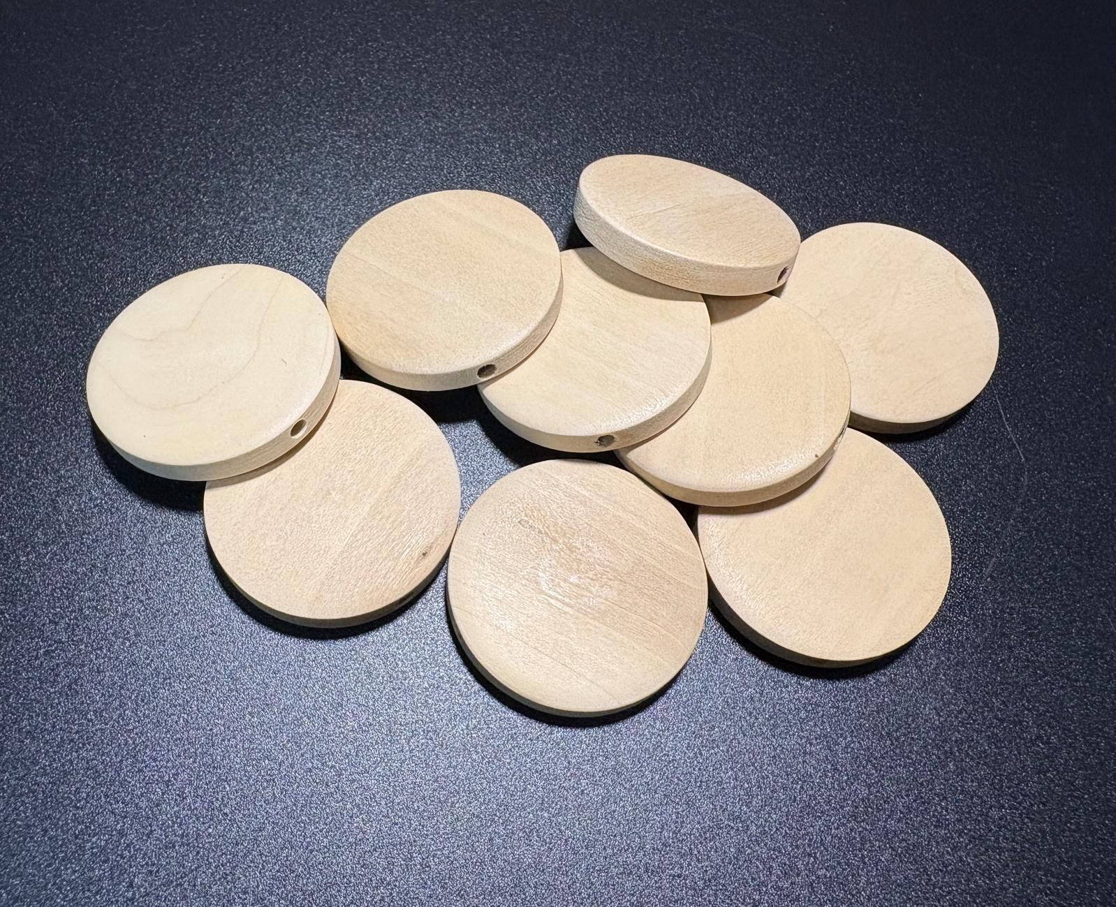 20 Dischi Di Legno Rotondi Con Foro, Diametro 10 Cm – Per Decorazioni Natalizie, Fai Da Te, Etichette