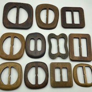 square oblong brown wood buckle for belt wooden buckle  11 different size**BC002