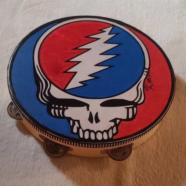 Grateful Dead Steal Your Face Tambourine (Hand Painted)