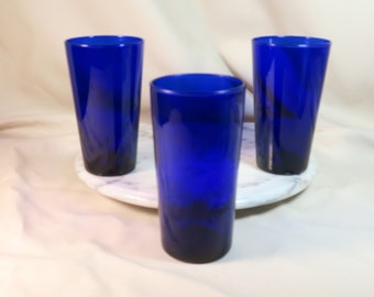 Cobalt Blue Glasses Large Tumbler Handblown