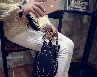 Shoulder Bag,Tosangn Cute Cat Zipper Closure Leather Cross Body Purse Handbag Messenger Bag Cat Shoulder Bag,Tosangn Cute Cat Zipper Closure Leather Cross Body Purse Handbag Messenger Bag Cat