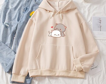 Girls Cute Cat Ear Hoodie Sweatshirts Doodle Bulldog Dew-Navel Pullover Tops Blouse Girls Cute Cat Ear Hoodie Sweatshirts Doodle Bulldog Dew-Navel Pullover Tops Blouse