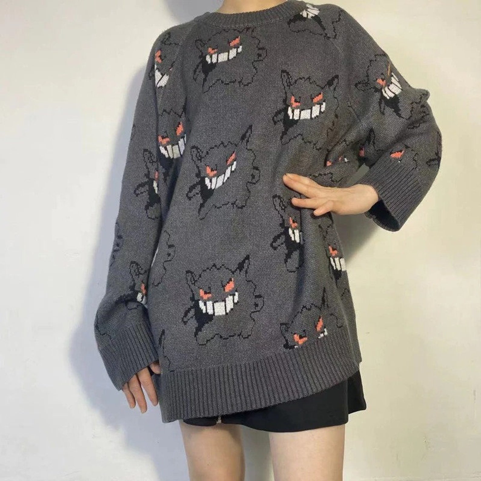 Cute Gengar Sweater Valkyrae Sweater Pokemon Go Sweater Etsy UK