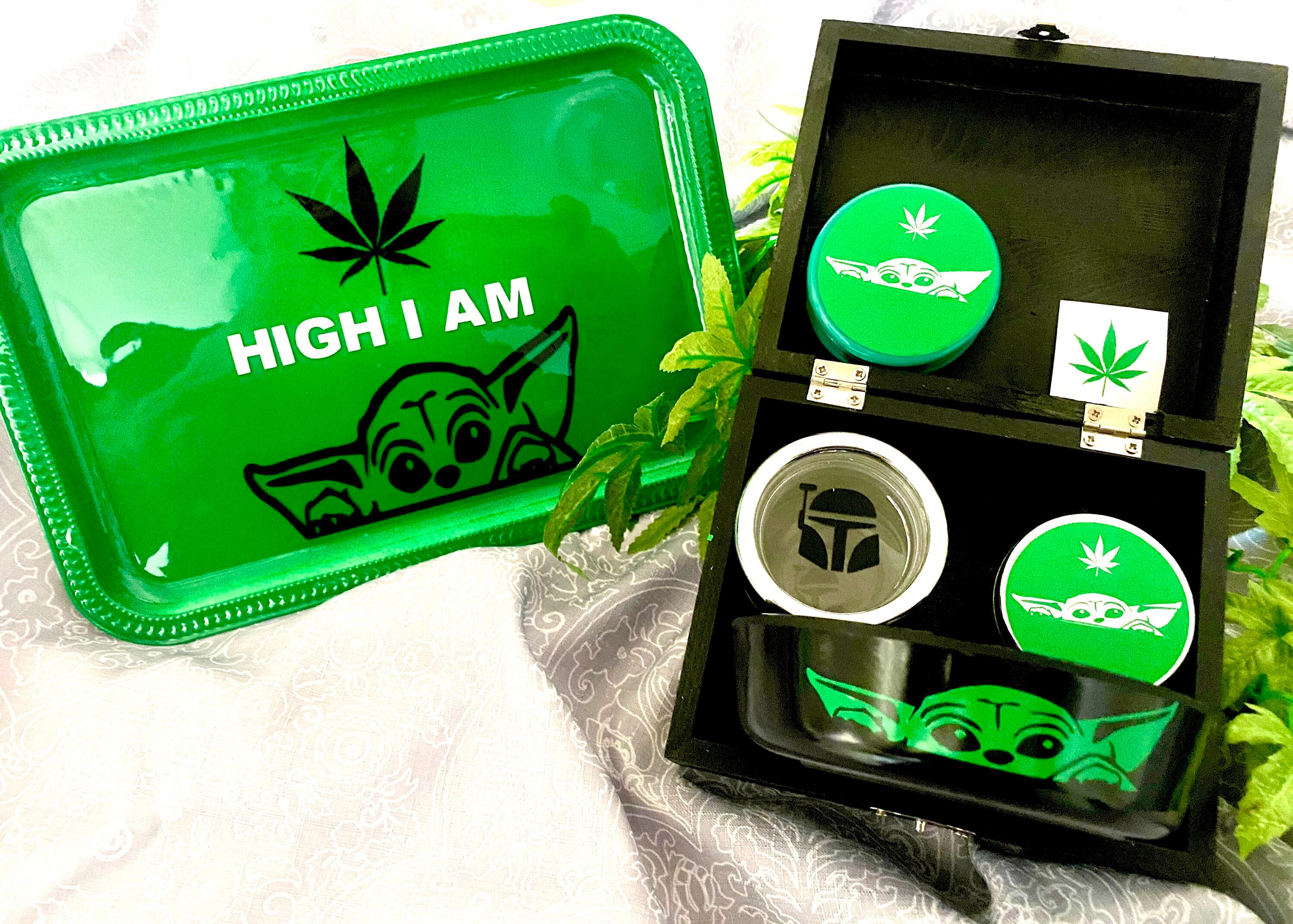 Baby Yoda Herb Grinder Rolling Tray Stash Jar Ash Tray and Etsy