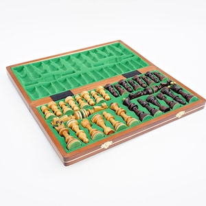Gepersonaliseerde houten schaakset 15,5" GRATIS, perfect kerstcadeau, gratis expresverzending