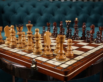 Personalized Wooden Chess Set (16 inch/40cm)
