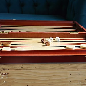 Personalisierte Holz Backgammon Set, handgefertigtes faltbares Brettspiel 19 &quot;(48 cm)