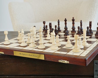 Personalized Magnetic Wooden Chess Set: 15" Portable Travel Game