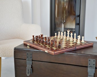 Personalized Wooden Chess Set 16", Personalization for FREE, Free Express Shipping