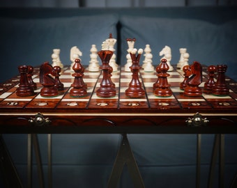 Jeu d'échecs personnalisé en bois 40 cm (16 po.), personnalisation GRATUITE, livraison express gratuite, cadeau personnalisé pour maman