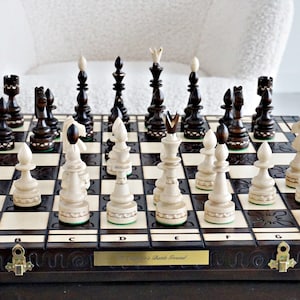 Personalized Wooden Chess Set 21"(53cm), Personalization for FREE, Perfect Birthday Gift, Free Express Shipping