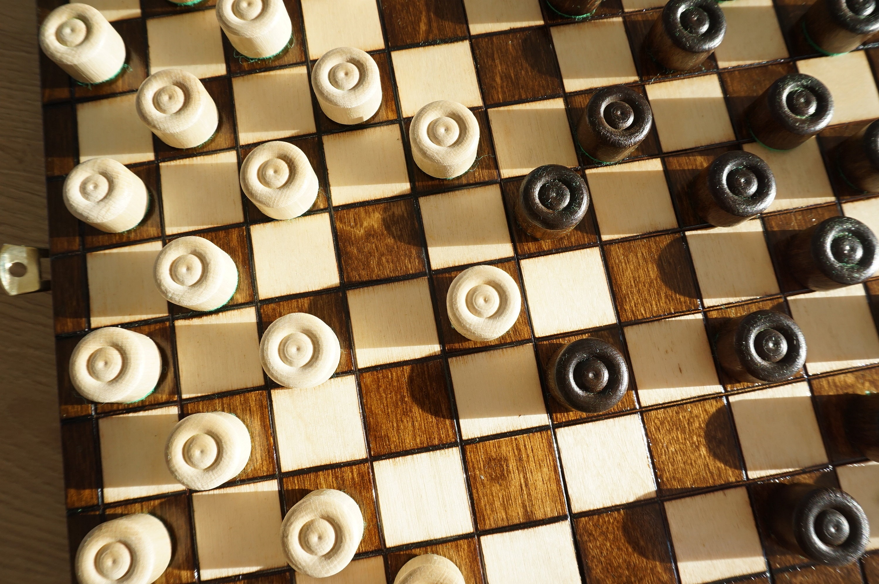 Personalized Small Wooden Checkers Set – Handcrafted Foldable Board ...