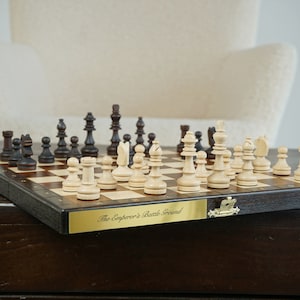 Juego de ajedrez magnético de madera personalizado de 11" (28 cm), juego de ajedrez de viaje, envío exprés gratuito, regalo de Navidad perfecto