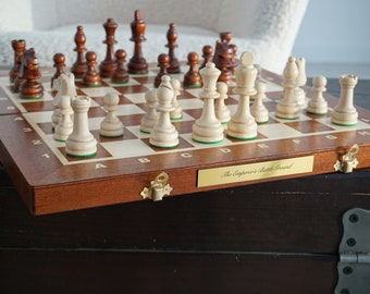 Personalized Wooden Chess Set 16" - Tournament Edition